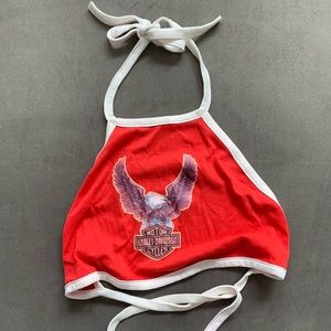 Vintage Harley-Davidson Tie Halter Top